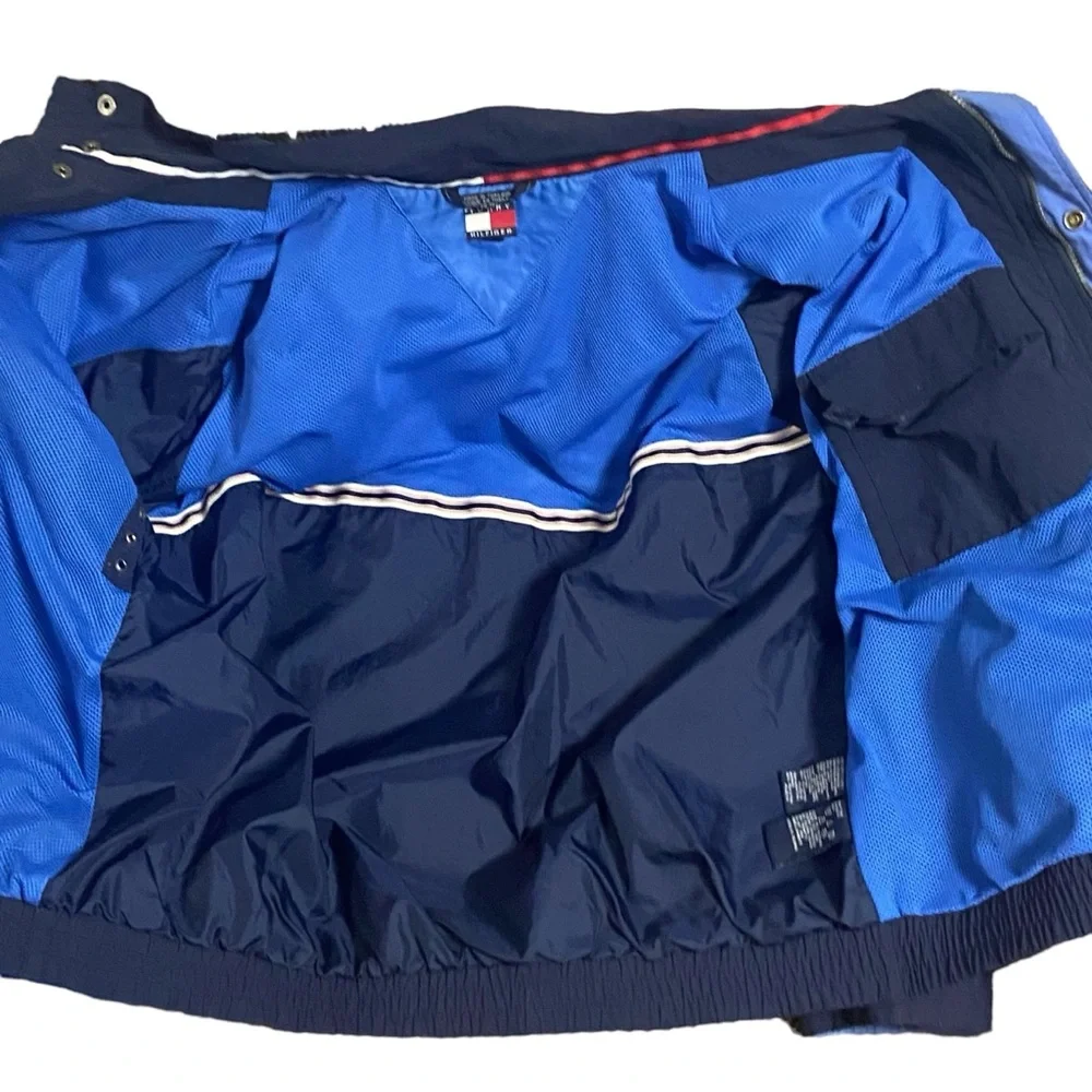 Vintage Tommy Hilfiger Color Block Windbreaker Blue Red & White Y2K Jacket